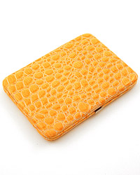 YELLOW ALLIGATOR-SKIN DESIGN LEATHERETTE / CREDIT CARD HOLDER