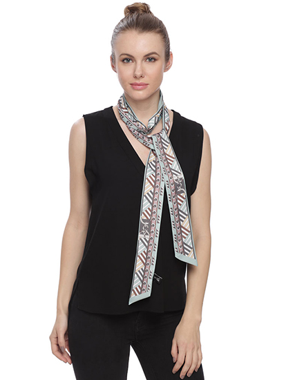 Geometrics Pattern Sash, skinny scarf