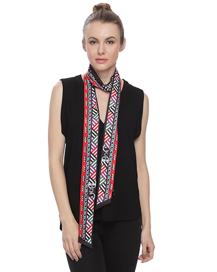 Geometrics Pattern Sash, skinny scarf