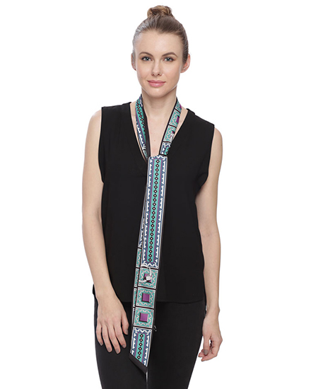 Geometrics Pattern Sash, skinny scarf