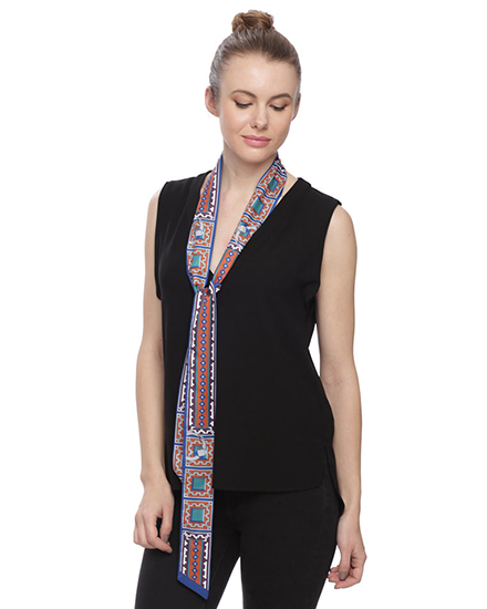 Geometrics Pattern Sash, skinny scarf