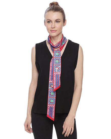 Geometrics Pattern Sash, skinny scarf