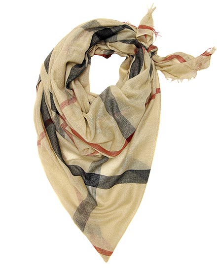 Classic Plaid Metalic Oblong Scarf